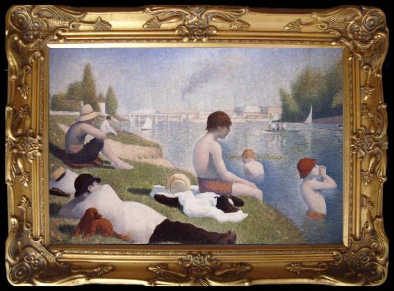 framed  Georges Seurat Bathers at Asnieres, Ta013